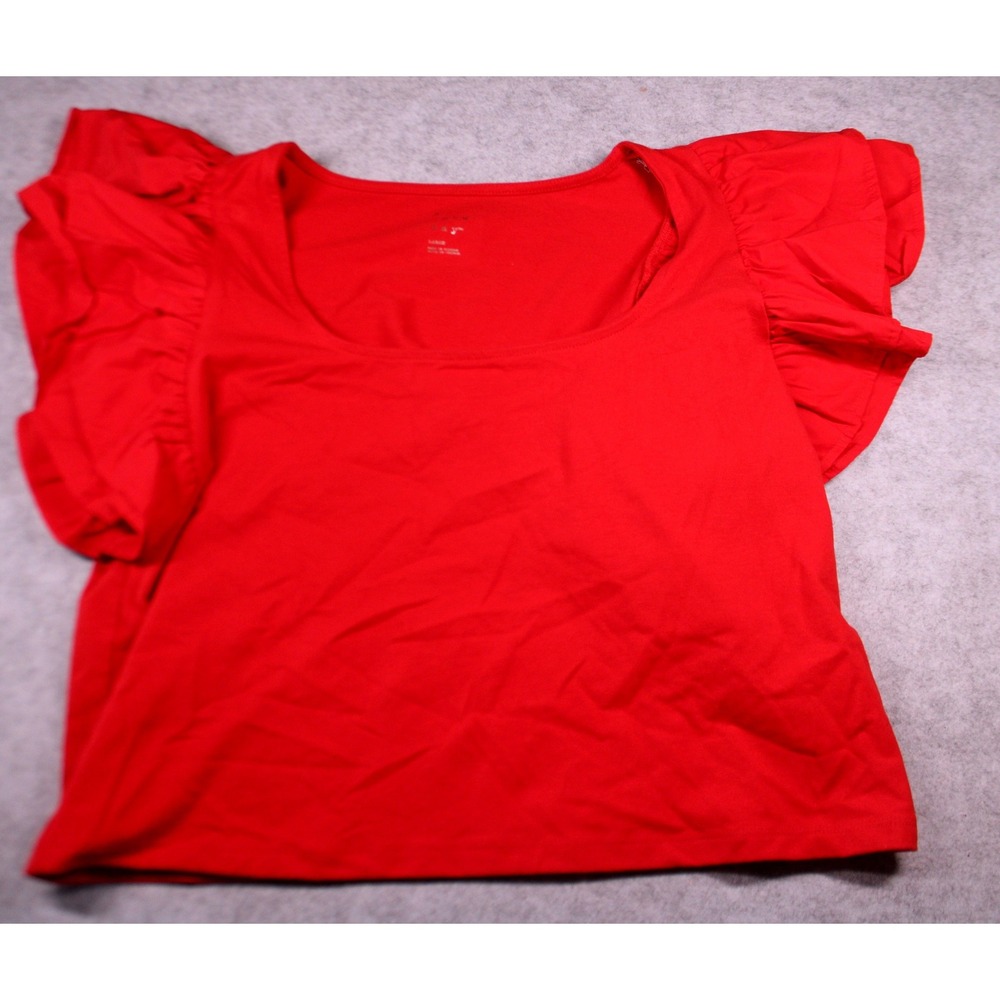 Women's Flutter Sleeve Tank Top - A New Day - red size L